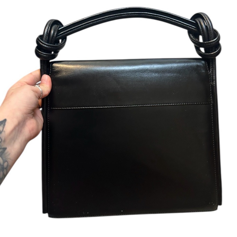 Camrose & Kross 1960s Jacqueline Kennedy Black Genuine Leather Handbag - Picture 4 of 4